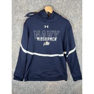 Navy Midshipmen Football UA loose Lightweight Performance Hoodie Mens Large